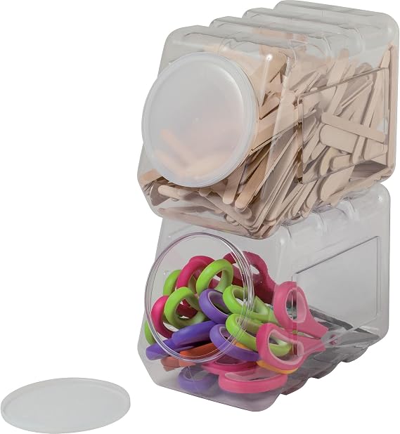 Pacon Interlocking Storage Container with Lid, Clear Plastic