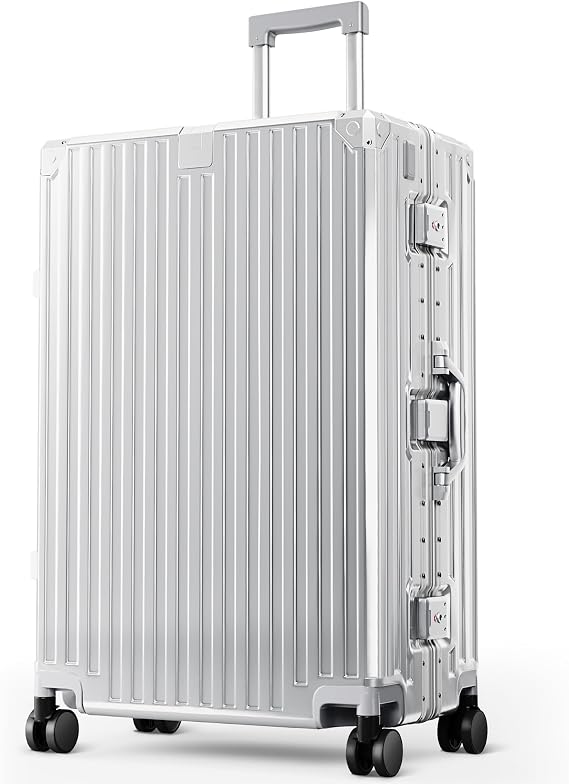ALPHA CAMP Aluminum Frame Checked Luggage,28 Inch Zipperless Suitcase
