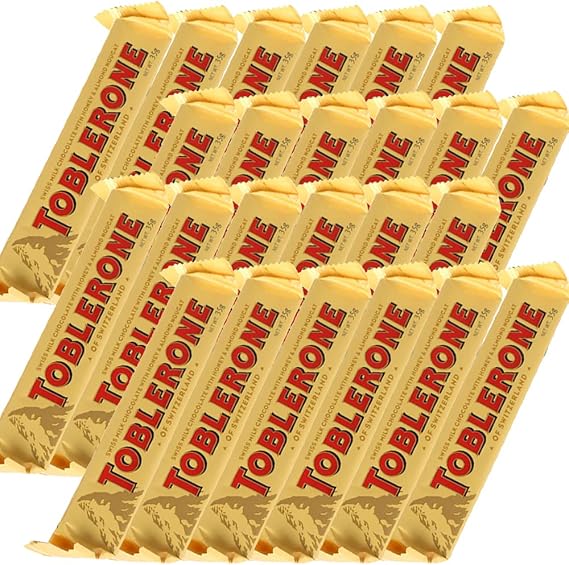 Toblerone Milk, 1.2 oz 35 g, Swiss Chocolate, Set of 24, Imported Chocolate
