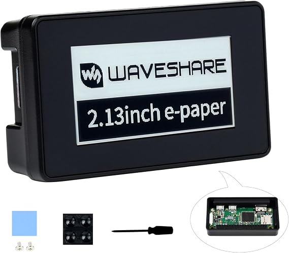 2.13inch Touch e-Paper HAT E-Ink Display 250122 Pixels Compatible with Raspberry Pi Zero 2 W/Zero 2 WH/Pi Zero W/Pi Zero WH/Pi Zero, 5-Point Touch, Supports Partial Refresh, with ABS Case