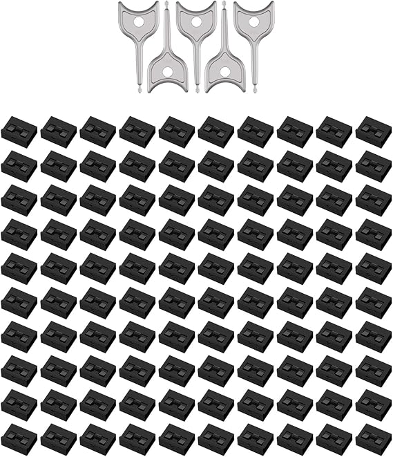 100PCS USB-A Port Blockers with 5 Keys-Removable Type-A Data Protection - Dust & Moisture Resistant Shield for Laptops, PCs, Gaming Devices & Tamper Protection (Black)