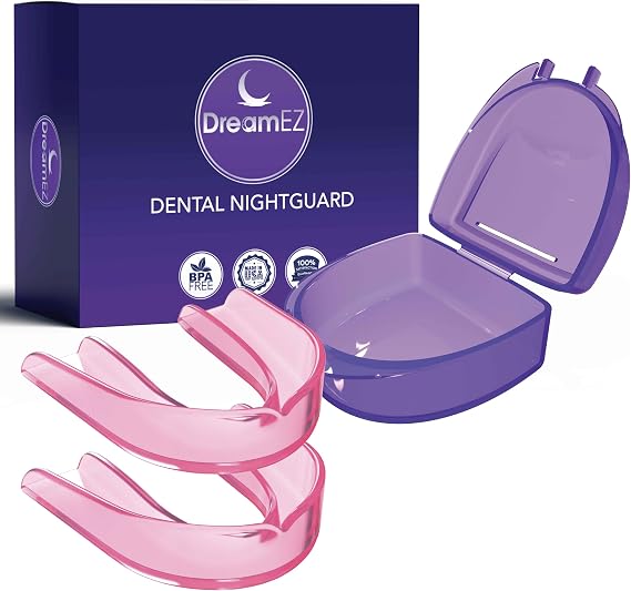 Anti Grinding Mouth Guard for Clenching Teeth at Night, Dental Night Guard for Grinding and Bruxing, Made in The USA 2-Pack Pink