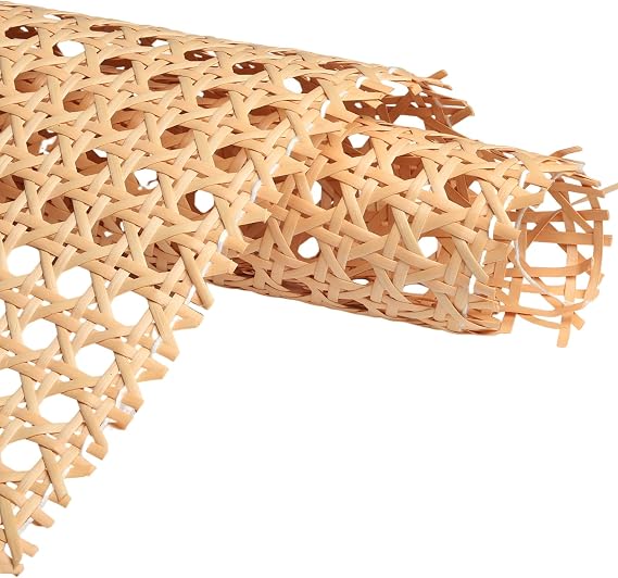 Eunice Upgraded Cane Rattan Webbing Roll, 16" W x 40" L Plastic Rattan Material, Cane Webbing Roll for Caning Projects, DIY Furniture Chairs, Cabinets, Ceiling