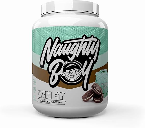 Naughty Boy ISO-9 Isolate Protein Powder, Optimum Taste and Mixability for Both Males and Females, High Protein, Low Sugar, Low Carb, Muscle Building Powder (Mint Cookies & Cream, 2010 g)