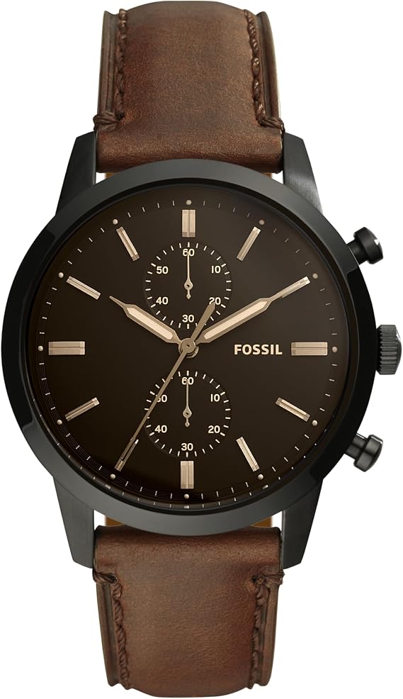 Fossil Men's Townsman Quartz Stainless Steel and Leather Chronograph Watch