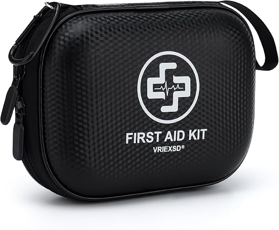 Mini First Aid Kit - 150 Piece Small Waterproof Hard Shell Medical Kit | Compact First Aid Kit with Comprehensive Supplies for Home, Car, Truck, Travel, Camping, Hiking, Sports, Office & Outdoor
