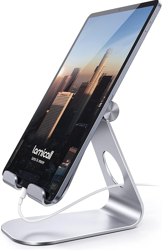 Lamicall S1 Tablet Stand, Adjustable Tablet Holder - Desktop Stand Dock Holder for 4-13" Tablet, iPad Pro 11, 9.7, 10.5, 12.9 Air Mini, Kindle, Tab, Switch, Viral Podcast Video Office Desk Accessories