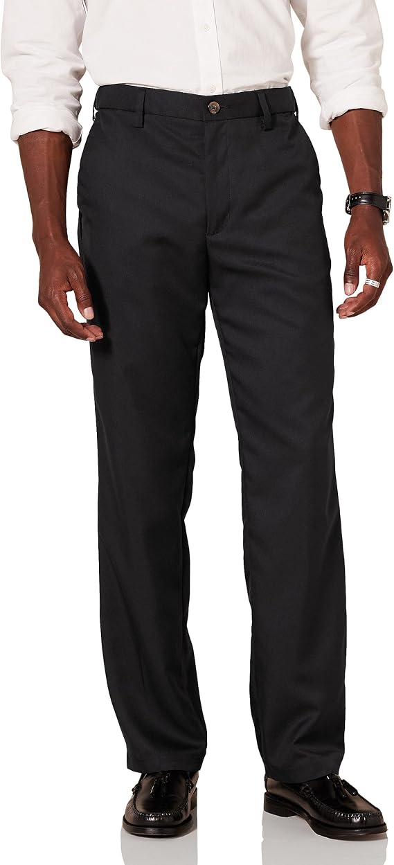 Amazon Essentials Men's Classic Fit Expandable-Waist Flat-Front Dress Trousers