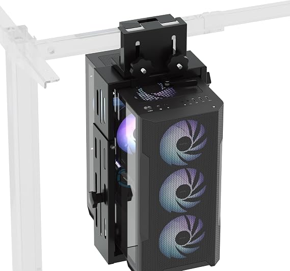 FLEXISPOT Computer Tower Stand, PC Stand up to 44lbs, CPU Holder Adjustable Height and Width Fits Mid-Tower and Mini-Tower, For Single-crossbeam