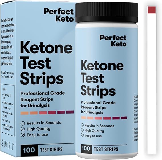 Perfect Keto Ketone Test Strips, Urine Keto Diet Tracker | 100 Count