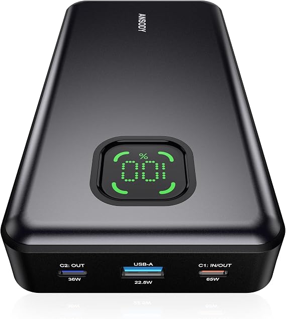 65W Laptop Power Bank, 25000mAh 101W Total Fast Charging Portable Charger