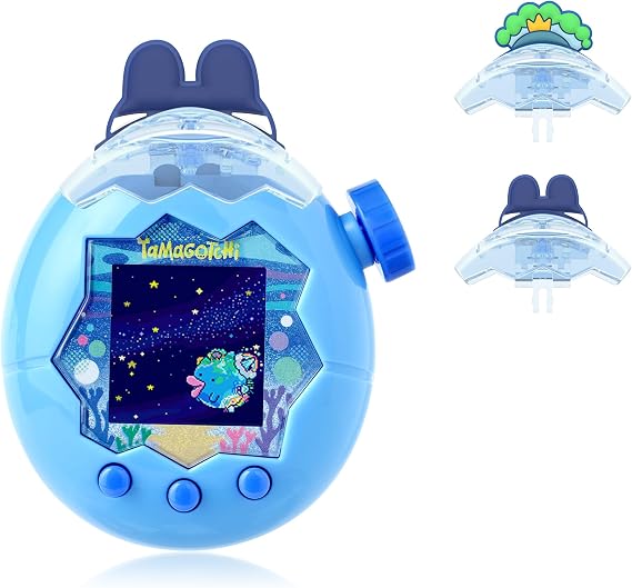 2-Pack for Tamagotchi Paradise Replacement Lid, 3D Cute Kawaii Clear Hard Lid for Tama Paradise Accessories, DIY, Modification and Repair, Peacock & Mimi