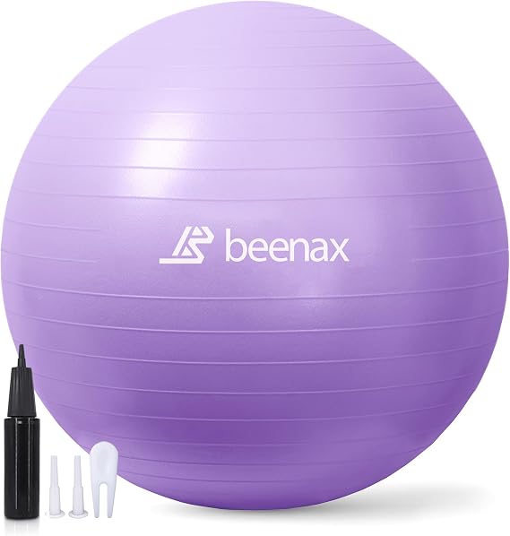 Beenax Exercise Gym Ball 55cm 65cm 75cm - Anti-Burst, Fitness & Pregnancy