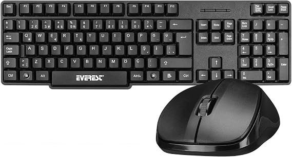 Everest KM-6852 Black Usb Wireless Combo Q Standard Keyboard + Mouse Set