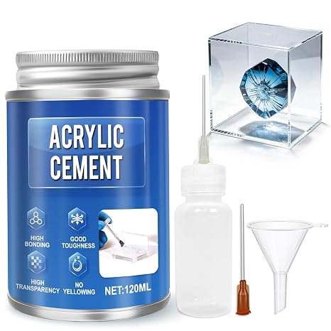 Acrylic Cement with Applicator Bottle Clear Fast-Setting Heavy Duty