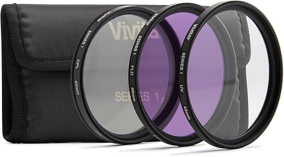 Vivitar 3-Piece Multi-Coated Glass Filter Kit (49mm UV/FLD/CPL)