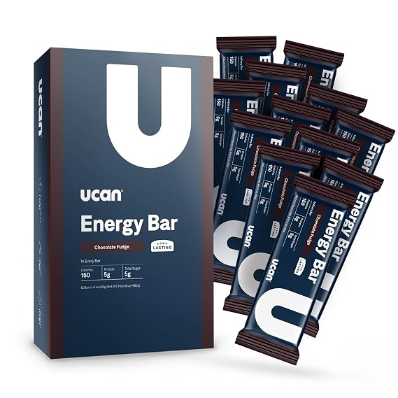 UCAN Energy Snack Bars, Chocolate Fudge, All Natural, Low Sugar, Non-GMO, Gluten-Free, Keto-Friendly (12 Pack, 1.4 Ounces)