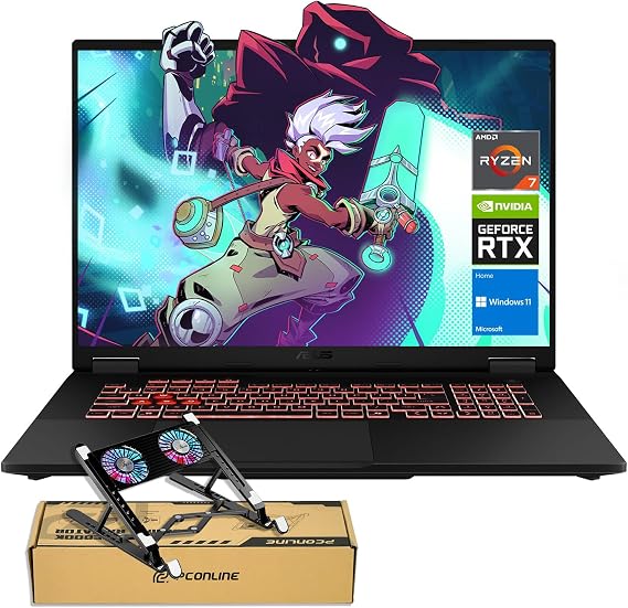 ASUS TUF A18 5070 Gaming Laptop, 18" WQXGA 240Hz Display, AMD Ryzen 7 260 (Beats Intel i7-14700), NVIDIA RTX 5070, 16GB RAM, 1TB SSD, RGB Backlit KB, Bundle Laptop Cooler