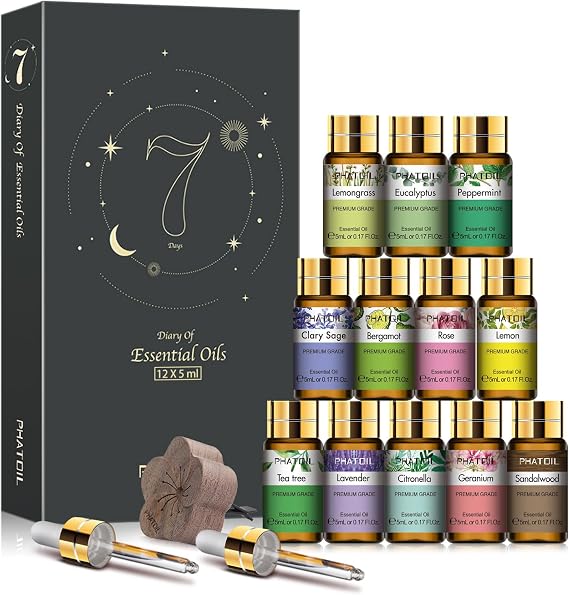 PHATOIL Essential Oil Set for Skin Care, Aromatherapy, Diffuser