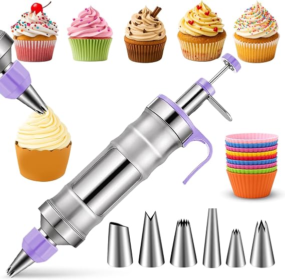 Novano Stainless Steel Dessert Decorating Syringe Set