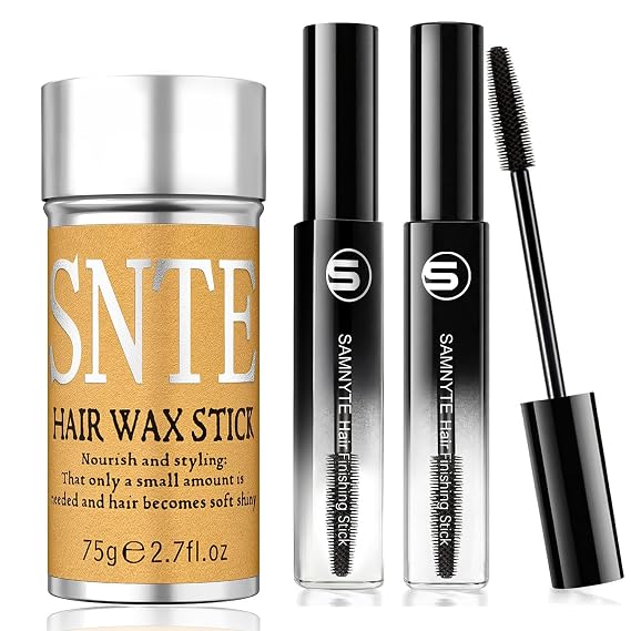 Samnyte Hair Wax Stick for Flyaways, Fly Away Hair Tamer Stick for Baby Hair, Hair Finishing Stick Works in 3 Seconds, Hair Wax Stick for Long-Lasting Fixed Hair Styling, Wax Stick for Hair
