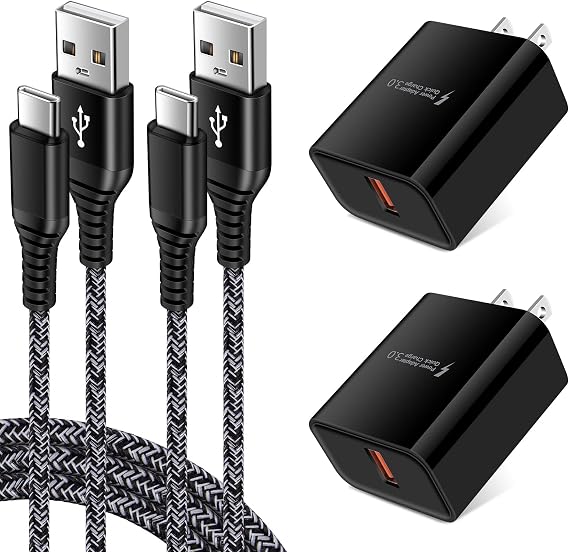 Adaptive Fast Charger Android Charger with 3ft USB Type C Cable Fast Charging for Samsung Galaxy A56 A32 5G A17 A16 A15 A14 A13 A12 A55 A54 A53 A52 A36 A35 A03S S26 Ultra S25 S24 FE S23 S22 S21 S20