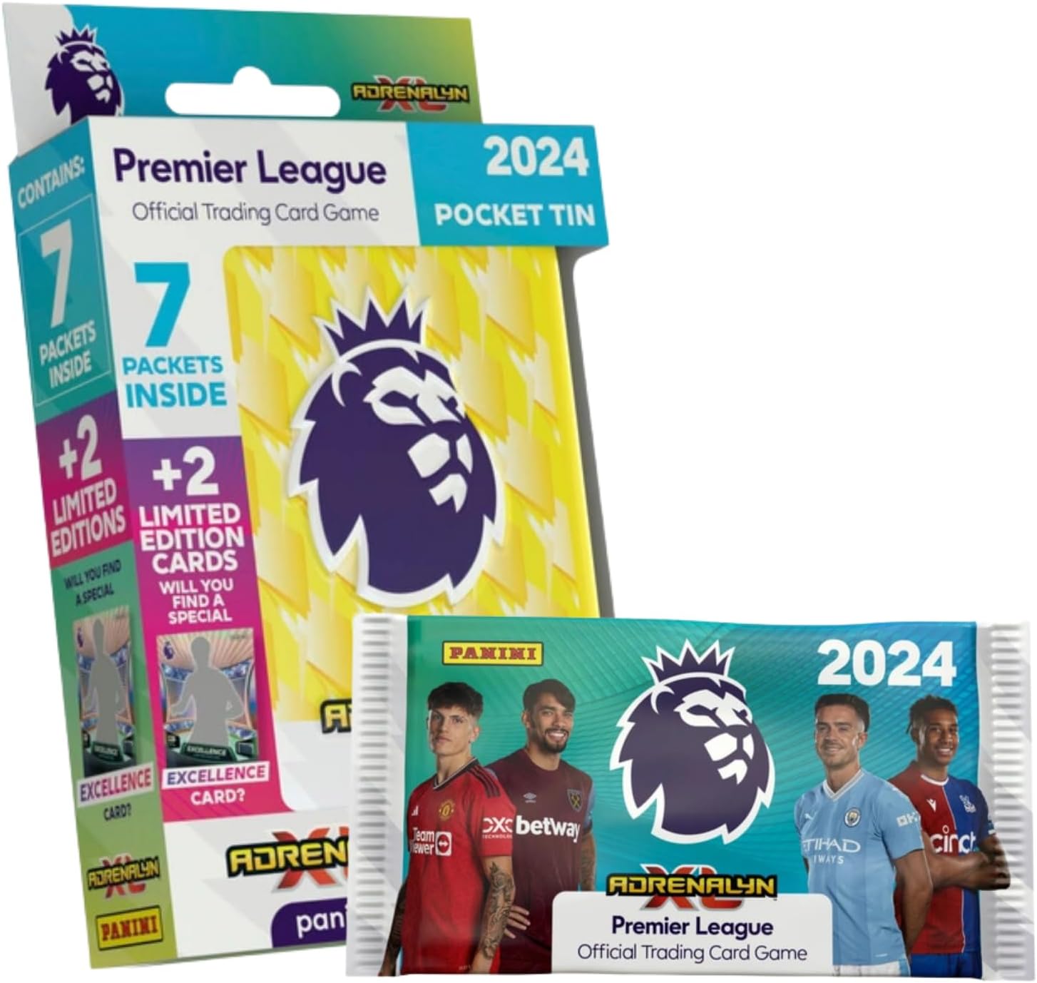 Premier League Football 20232024 |Adrenalyn XL Football Cards Tin, Premier League 2024 Cards |Match Attax 20232024 |Trading Cards Pocket Tin Football Gifts for Boys Girls |Extra 2Cards Women&Men