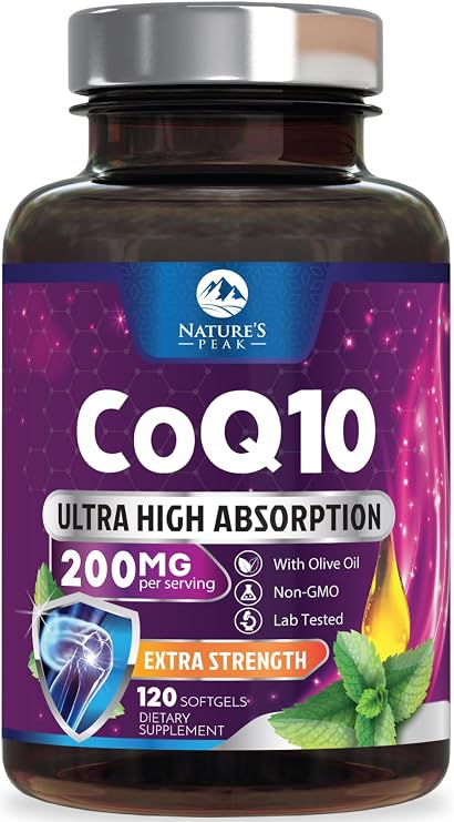 CoQ10 200mg Softgels - 3x Better Absorption Coenzyme Q10 Heart Health Support - Co Q 10 Softgel Supplement With Black Pepper - Energy & Antioxidant Support for Women & Men, Bottled USA - 120 Softgels