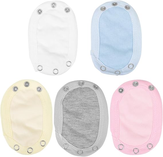 LIFKOME Baby Bodysuit Extenders 5-Pack Soft Cotton Onesie Extension Snaps for Infant Romper Jumpsuits Breathable Crotch Lengthening for Boys and Girls