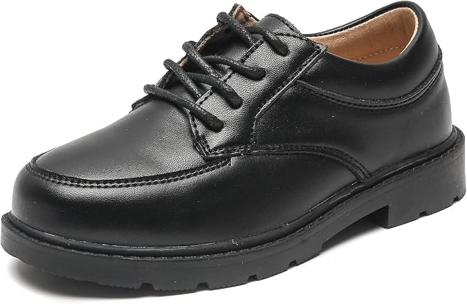DADAWEN Toddler Boys Girls Classic Lace-Up Dress Shoes Oxfords Wedding Church School Uniform Shoes (Toddler/Little Kid/Big Kid)
