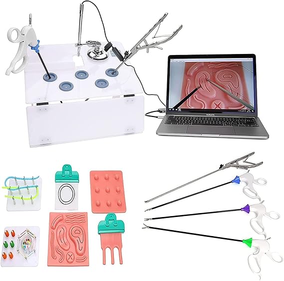 Surgery Complete Training Instrument Laparoscopic Simulator, Laparoscopic Simulated Training Box Kit, Surgery Training Set Includes Instruments And Accessories, For Medical Doctor And Students