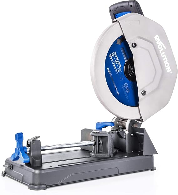 Evolution S355CPSL Heavy Duty 14 Inch Metal Cutting Chop Saw W/ 14 Inch Carbide-Tipped Blade | Dry Cut | Miter 45 | Chop Saw For Cutting Metal Accurate. Powerful. Reliable