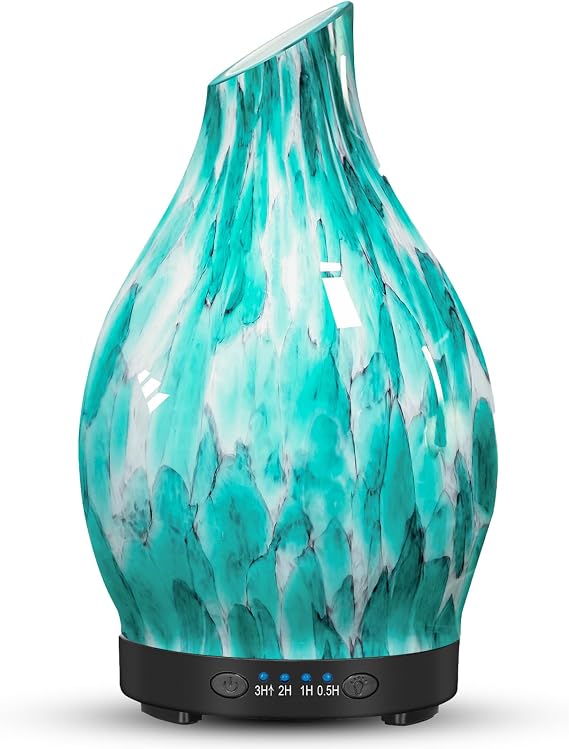 Glass Essential Oil Diffuser for Home, 120ML, 7 Color Lights
