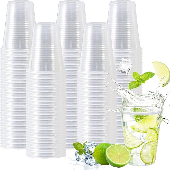 Clawsoff 300 Pack 12 oz Clear Plastic Cups Disposable Clear Water Cups