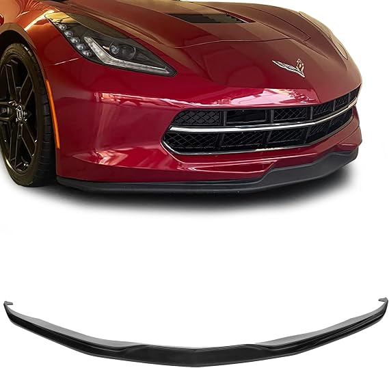 [GT-Speed] Compatible/Replacement for PU Front Bumper Lip, 2014-2019 Chevy Corvette C7 Only (STG 1)
