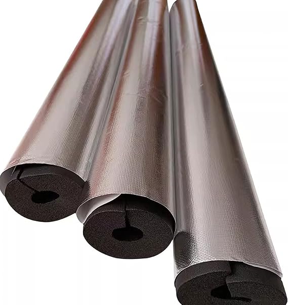 Pipe Insulation Freeze Protection Antifreeze Aluminum Foil Heat Insulation Pipe for Winter Outside Pipes,Irrigation Pipe,Sprinkler,Spigot,Water Heater Pipes (Size : 114mm)