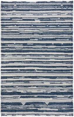 Rizzy Home Alora Decor Sun 5 x 76 Stripe IvoryBlue Woven Area Rug