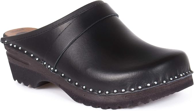 Troentorp Clogs, Smithy Bastad Slip On Closed Toe Non Slip Womens Leather Swedish Wooden Nursing Chef Work Clogs