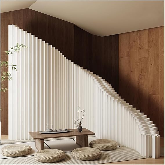 Folding Room Divider Panel, Portable Decorative Partition Room Dividers and Folding Privacy Screens, Temporary Portable Fake Wall Divider Retractable for Home/Office/Clothing Store