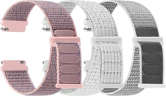 TumpCez Nylon Watch Straps 16 mm 18 mm 20 mm 22 mm Quick Release Strap Fabric Breathable Woven Adjustable Replacement Strap Sports Replacement Strap for Men and Women (Pack of 3)