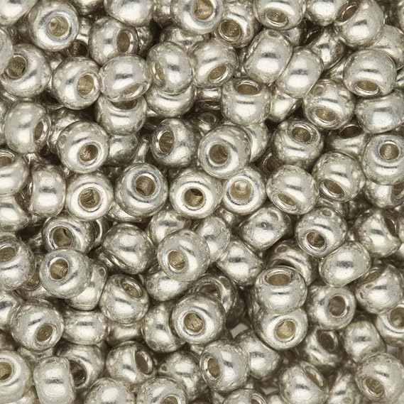 Miyuki Round Seed Beads, Size 8/0 (3mm), Galvanized Silver, 22g Tube (Approximately 836 Beads), Made in Japan