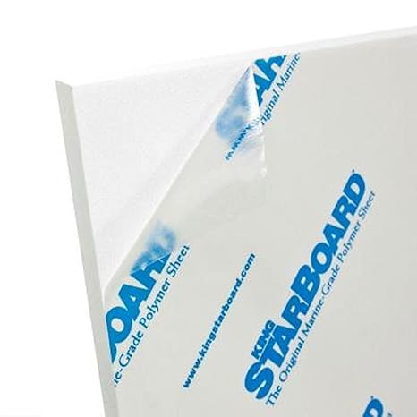 KING STARBOARD White 6" x 12" x 1/4" Marine-Grade HDPE Sheet