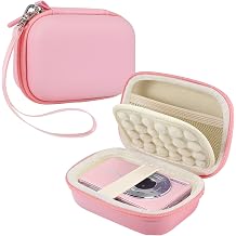 Leayjeen Digital Camera Case, Compatible with IXNAIQY/Sony/Casio/Canon, EVA Hard Carrying Bag with Inner Pocket (Case Only) Pink