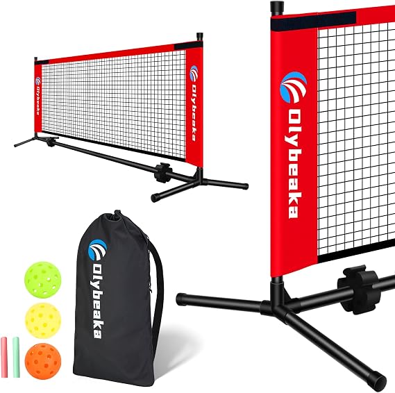 5ft  10ft  12.5 ft Mini Pickleball Net for Driveway Backyard with 3 Pickleballs, Carry Bag, Chalks, Portable Half Court Small Pickleball Net for Adults Kids Beginners Pros