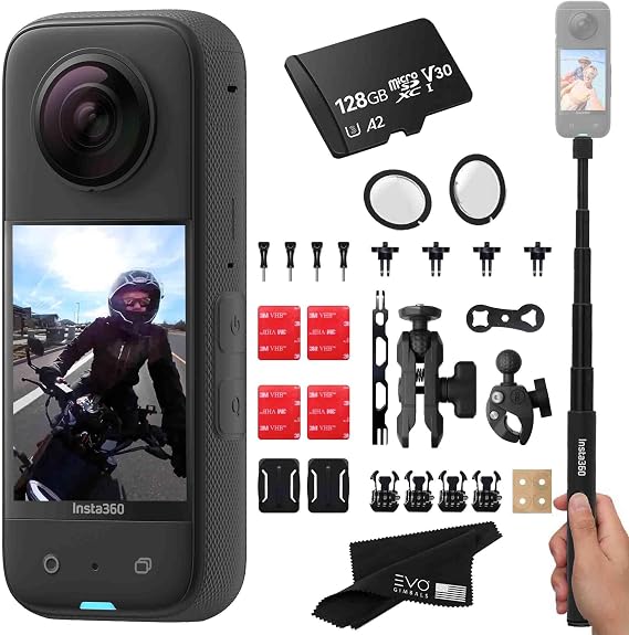 insta360 X3 - Waterproof 360 Action Camera with 1/2'' 48MP Sensors, 5.7K HDR Video, 72MP Photo, 4K Single-Lens, 2.29'' Touchscreen Black