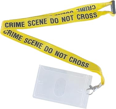 Crime Scene Do Not Cross Lanyard with Attached ID Holder| Large and Dramatic | As Seen on TV |