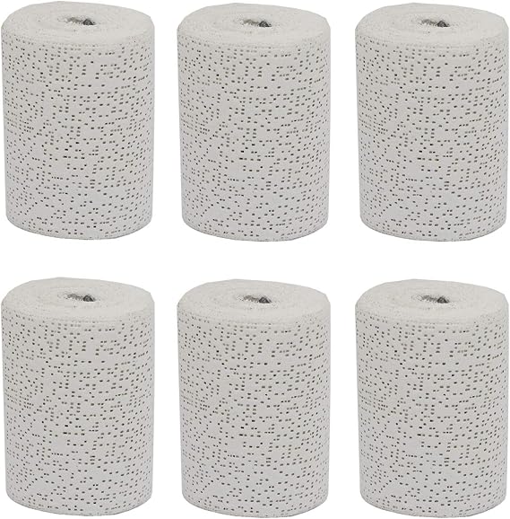 Fermus 6 Pack White Plaster Cloth Gauze Bandages Rolls for Art Project | Total 90ft Plaster Strip Wrap for Belly Cast, Mask Making, Sculptures, Body Casts, Craft Projects, Scenery Construction