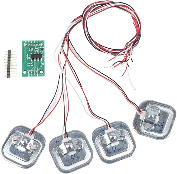 1Sets 50kg Human Scale Load Cell, 4 Pcs Weighting Sensor and 1 Pcs HX711 Module, Half Bridge Strain Gauge Sensor