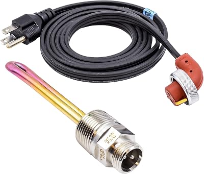 Zerostart 8605556 Heavy Duty Engine Block Immersion Heater for Caterpillar, Detroit Diesel, InternationalNavistar and Perkins Engines, 1 NPT Thread | 120 Volts | 1500 Watts