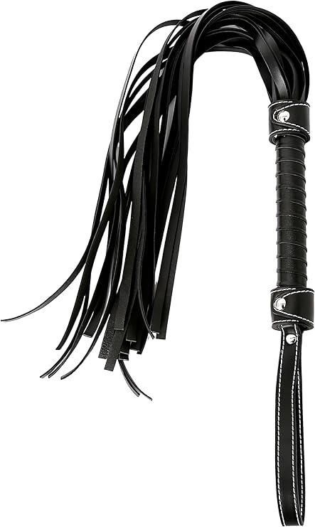 Black Riding Whip, Faux Leather Flogger, Equestrian Whip, Riding Whip for Horses 33"
